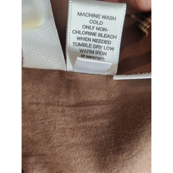 Loft A Line Skirt Brown with Floral Print Cotton Size 6 - Picture 8 of 8